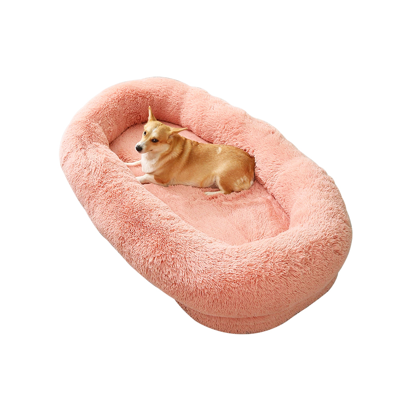 Mjuk plysch tvättbar hundsovsäng 