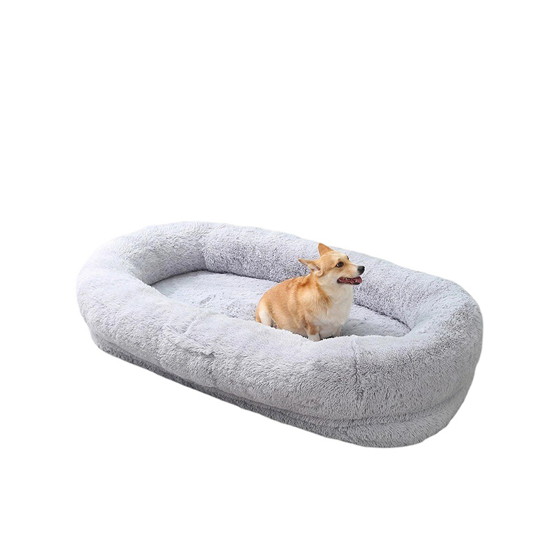 Mjuk plysch tvättbar hundsovsäng 
